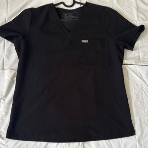FIGS Catarina Scrub Top – Black – Medium – Like New